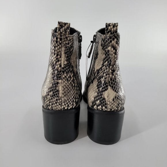 Blondo Black and Cream Snake Print Ankle Booties - Picture 2 of 8